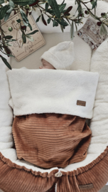 Babynestje Toffee velvet rib / Teddy kort