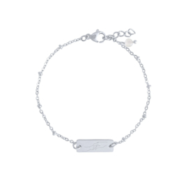 Armband Mama en Kind & Rozenkwarts - Zilver