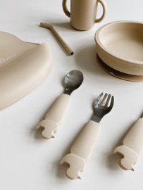 Bestekset RVS oysterbeige eendjes