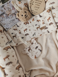 Babynestje Champagne Velvet Rib / Forest Friends