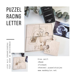 Houten Puzzel Racing Letter