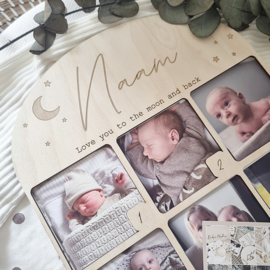 XL Houten Fotolijst MAAN & STERREN 12 maanden