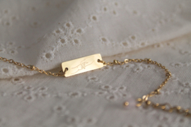 Armband Mama en Kind & Rozenkwarts - Goud