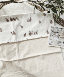 WANDELWAGENDeken Washed creme Rib / Pinguin ~ Voorraad item