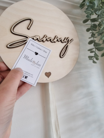 Houten Muziekdoosje Rond met Naam