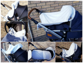 Doekydeken babyroze wafel/wit breimotief SALE