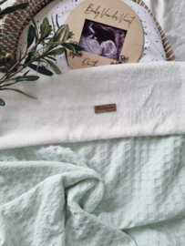wandelDeken Grof Wafel Mint / Teddy  kortsale