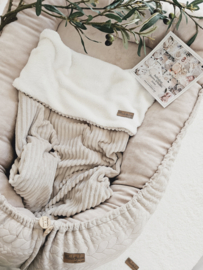 Deken Beige Breed Rib / Teddy Kort
