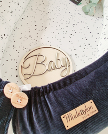 Babynestje Donkerblauw Rib/ Confetti