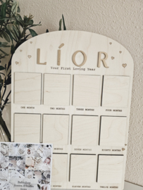 Polaroid Collage Fotobord Twelve months Hartjes lior