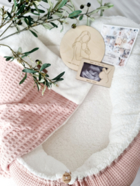 Babynestje Poeder roze wafel / teddy ~ Voorraad item