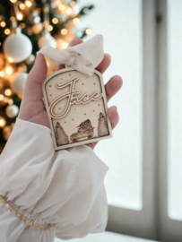 Houten Kerstbalornament Kerst Auto ~ Naam