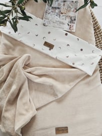 Deken Beige Velvet / Maan
