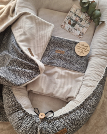Babynestje Panter Zand /Greige Velvet Rib