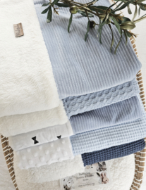 Deken Babyblauw Rib Velvet & Teddy Kort