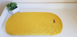 Hoeslaken okergeel bolletjes