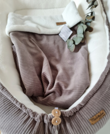 Babynestje Rib Grijs Velvet / Teddy Kort