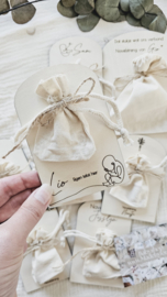 Navelstreng bewaarzakje discreet bordje mini ~ Babynavelstreng eigen Naam en tekst