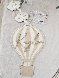 Luchtballon (met 3D naam) & wolkjes