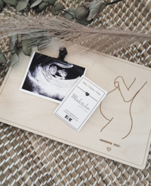 Houten Fotoclipbord Lady pregnant