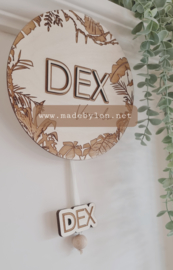 Houten Muziekdoosje Botanisch Dex met 3D Naam