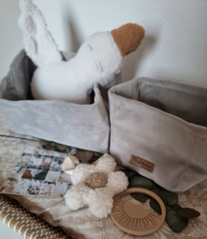 Commode mandje Luxe Velvet M grijs