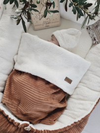 Babynestje Toffee velvet rib / Teddy kort