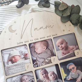 XL Houten Fotolijst MAAN & STERREN 12 maanden