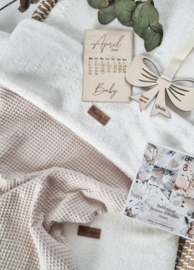 Deken Baby Beige Wafel & Teddy Kort