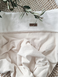 WANDELWAGENDeken Washed creme Rib / Teddy kort SALE