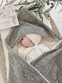Badcape Panter zand / Champagne Velvet Rib