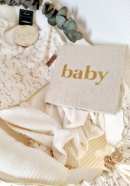 Babynestje Exclusive GOLDEN  Rib wit / katjesstof