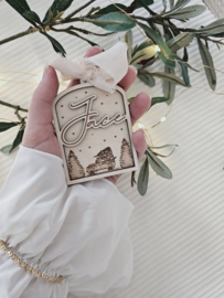 Houten Kerstbalornament Kerst Auto ~ Naam