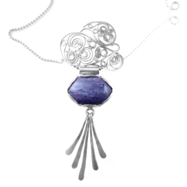 filigrein hanger met paarse jaspis