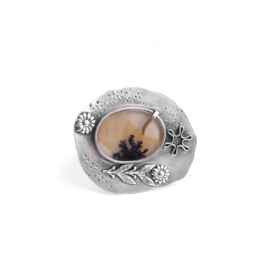 ring met dendriet-agaat
