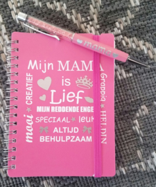 Notitieboekje voor mama met pen ( Roze)