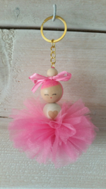 Ballerina sleutelhanger  roze