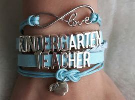 Armband Kindergarten teacher ( blauw/ turkoois)