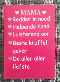 Notitieboekje voor mama met pen ( Fuchsia)