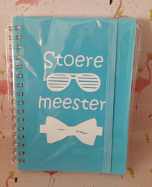 Notitieboekje Stoere Meester ( A6 formaat, Licht blauw)