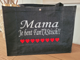 Vilten tas Mama je bent Fan tas tisch  ( zwart, 45,5 cm x  33,5 cm)