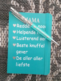 Notitieboekje voor mama met pen ( Turkoois)