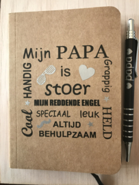 Notitieboekje voor papa/ opa met pen