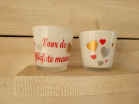 2 delig set theelichtglaasjes liefste mama