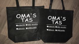 Zwarte vilten tas Oma's tas ( zwart, 41,5 cm x 40 cm )
