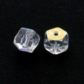 glaskraal rondell 6 x 9 mm crystal AB p/20