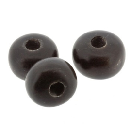 kraal black horn 4mm grootgaats 12 x 8mm p/25