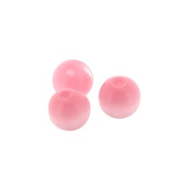 cateye glaskraal 6 mm roze p/50