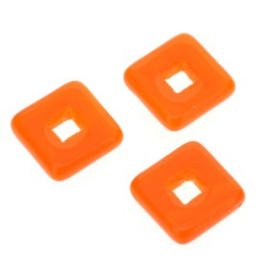 glaskraal vierkant 12 x 12mm oranje  p/25