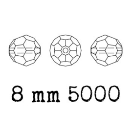 5000 kraal rond facet 8 mm aquamarine (202) p/12
